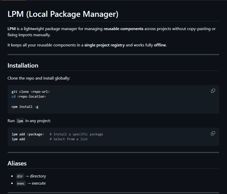 LPM (Local Package Manager)